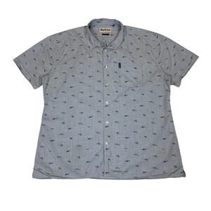 Barbour Summer Print Short Sleeve Button Up Shirt Men's Large